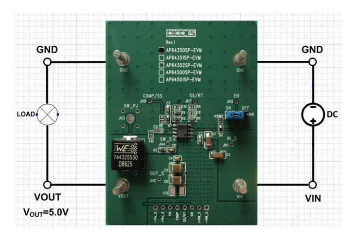 Location Circuit - Diodes Incorporated AP64350SP-EVM Evaluation Board