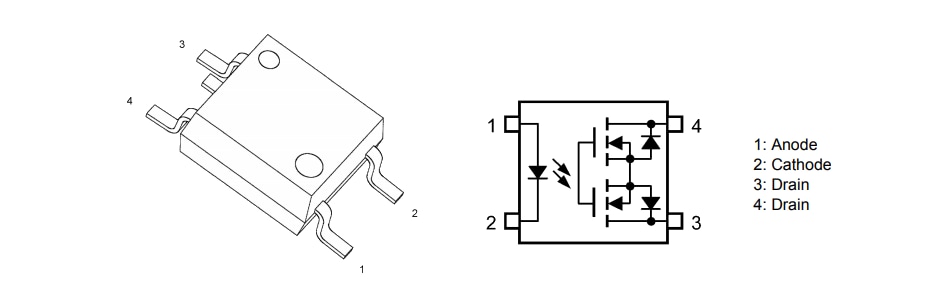 Mechanical Drawing - Toshiba TLP3145 Photorelays
