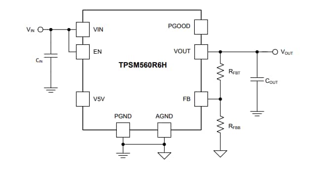 Schematic - Texas Instruments TPSM560R6H Step-Down Module