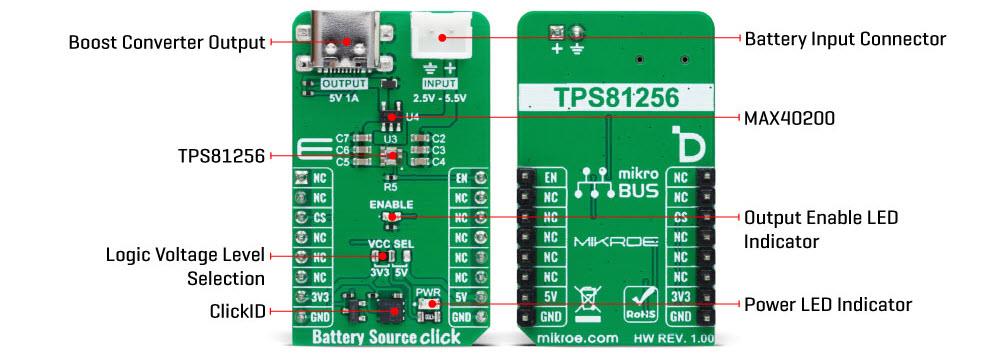 Mikroe MIKROE-6090 Battery Source Click