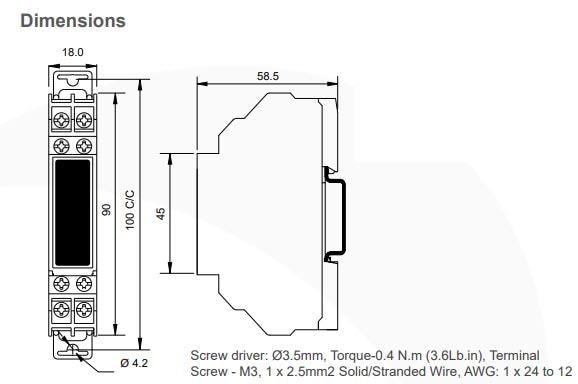 Mechanical Drawing - Trumeter VMR Voltage-Monitoring Relays