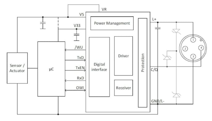 Application Circuit Diagram - Renesas Electronics RH4Z2502 IO-Link PHY