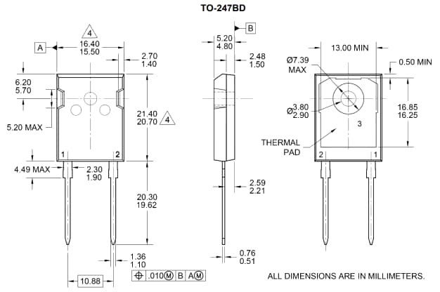 Mechanical Drawing - Taiwan Semiconductor PLAH60Q Automotive Standard Rectifier