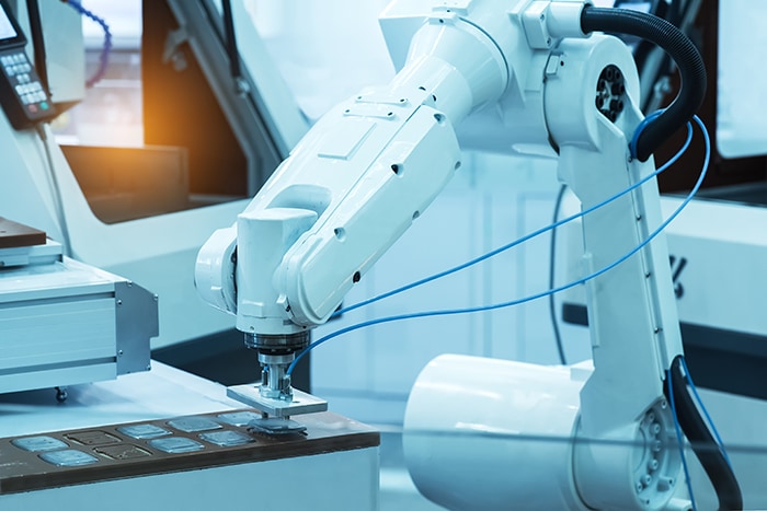 robot constructing a microchip